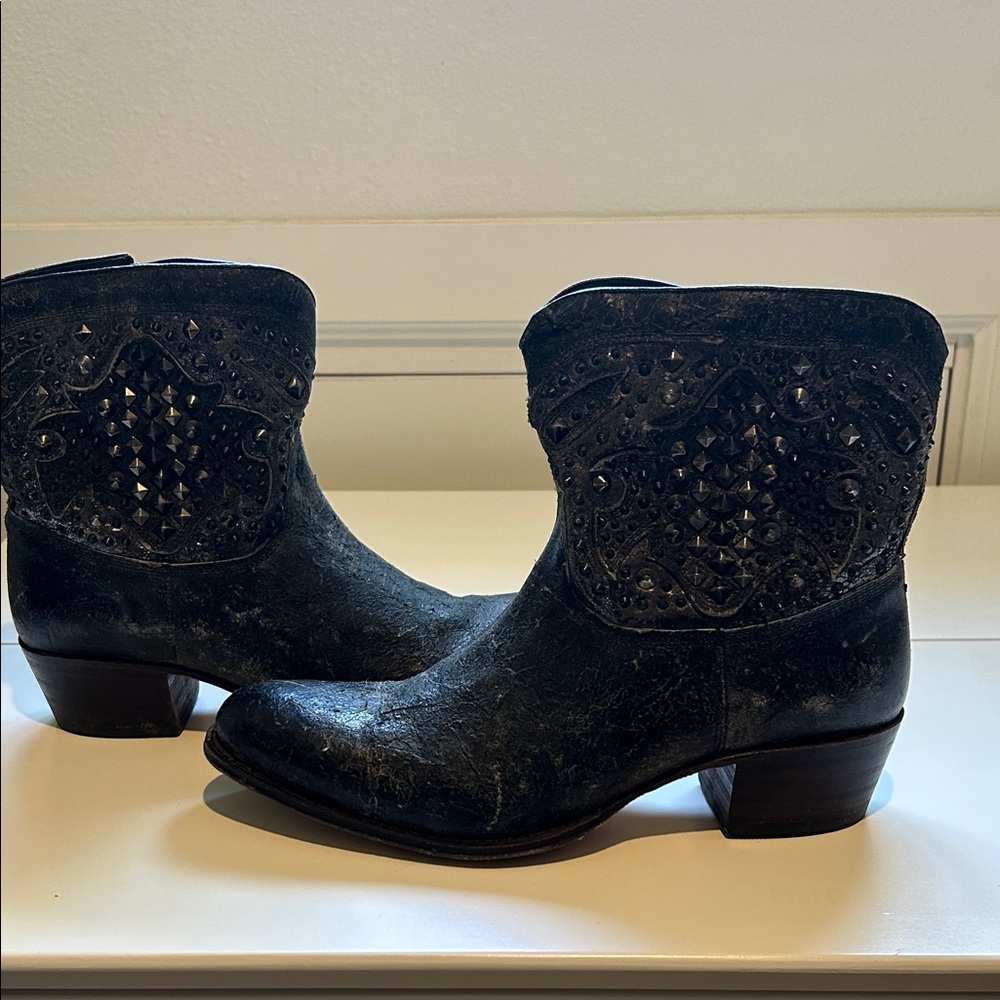 Frye size 11 Black Studded Ankle Boots